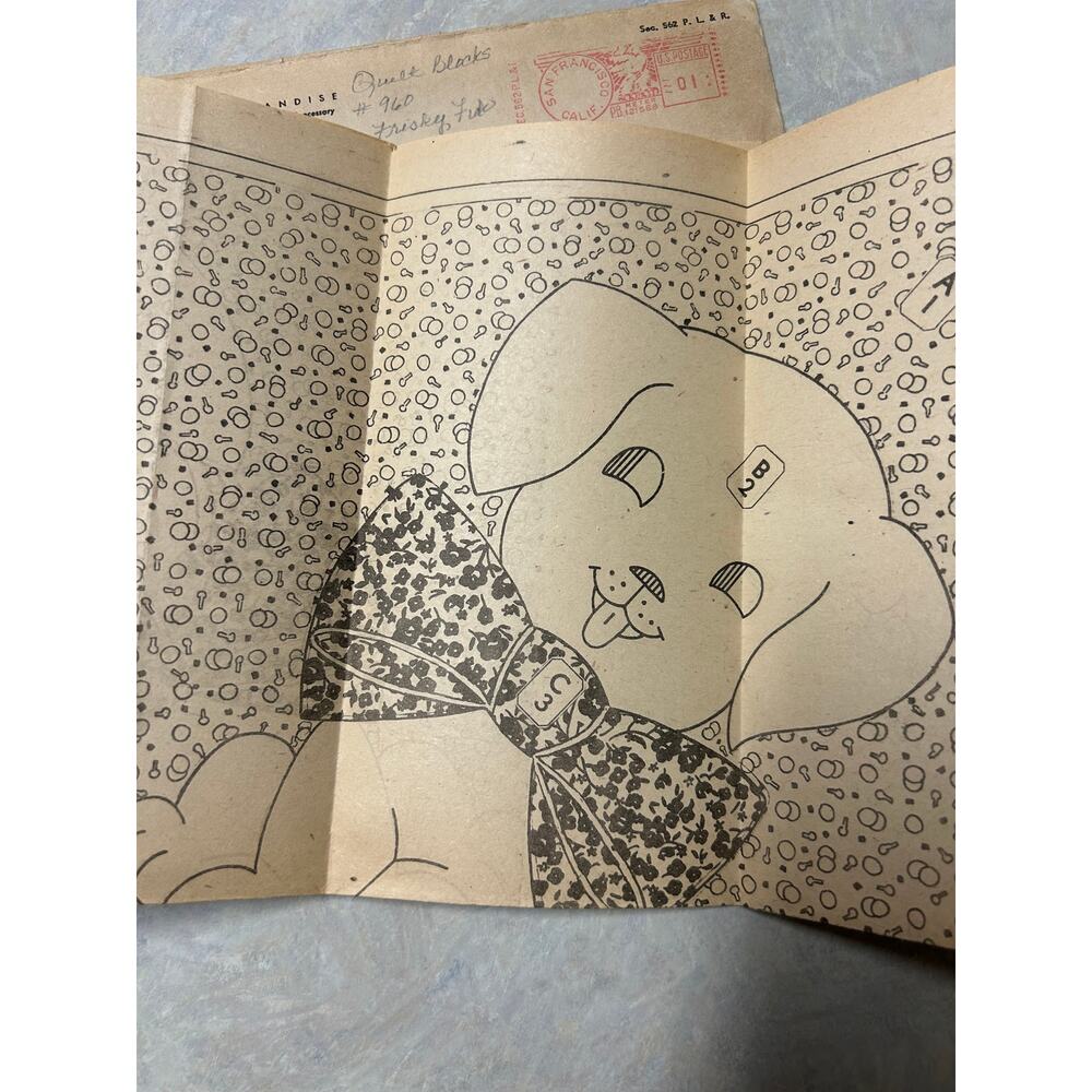 Vintage 1940's Laura Wheeler Puppy Applique Quilt Pattern #960 "Frisky Fido"